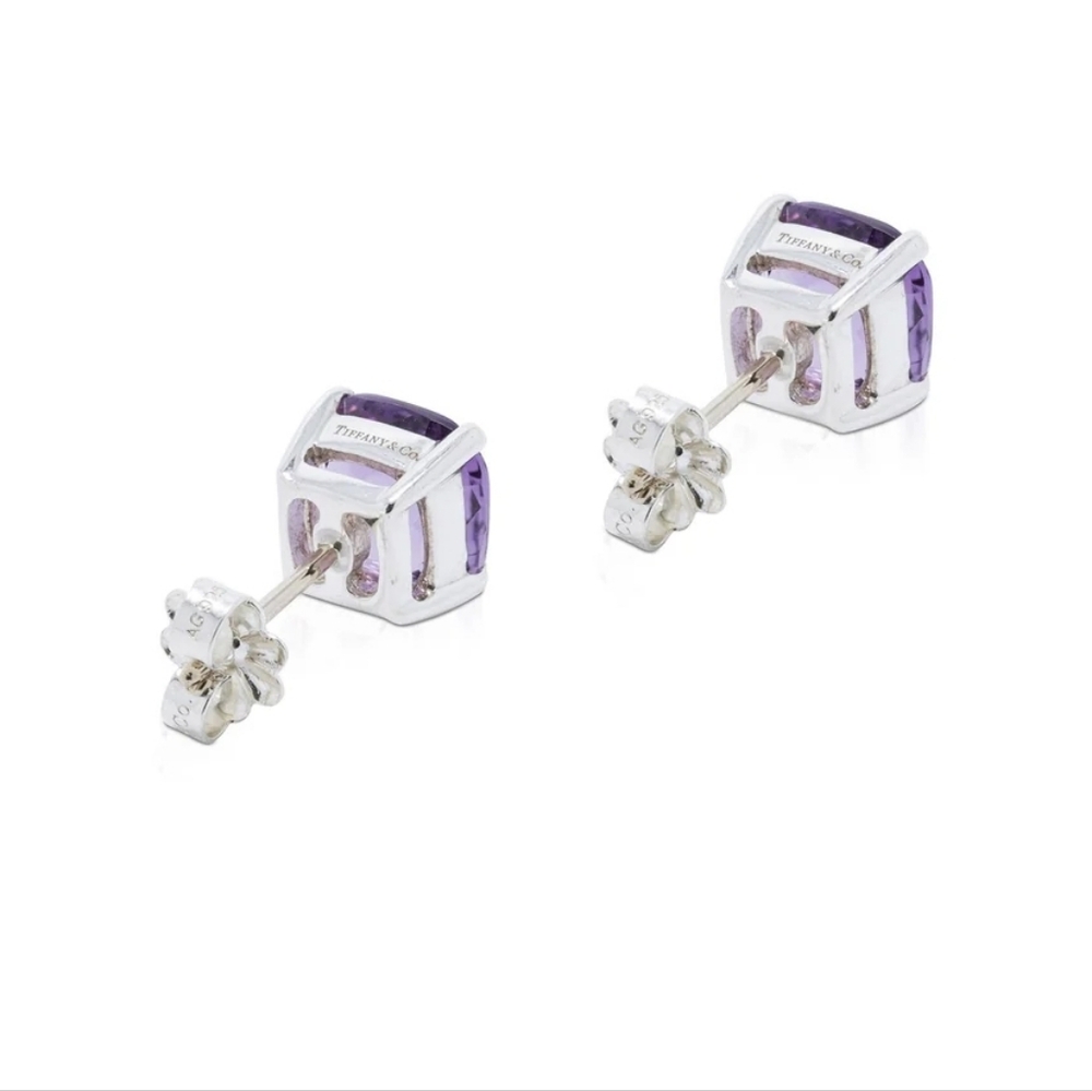 Tiffany & Co. Faceted Lavender Amethyst Stud Earrings - Picture 3 of 9